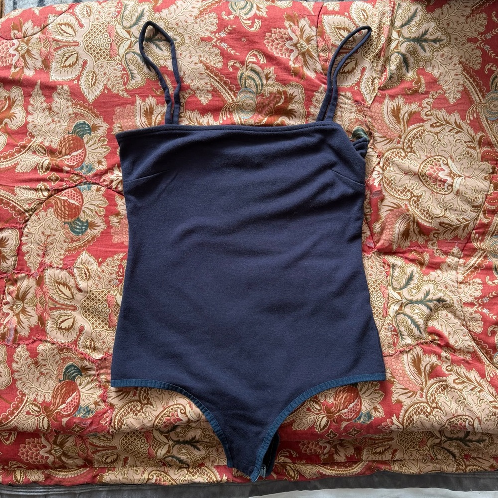 Free People Intimates Navy Straight Neck Bodysuit XS